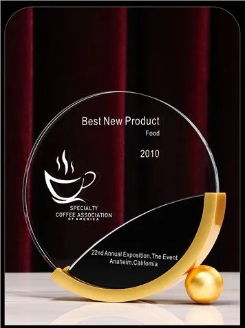Cricle Crystal Award with Metal Base