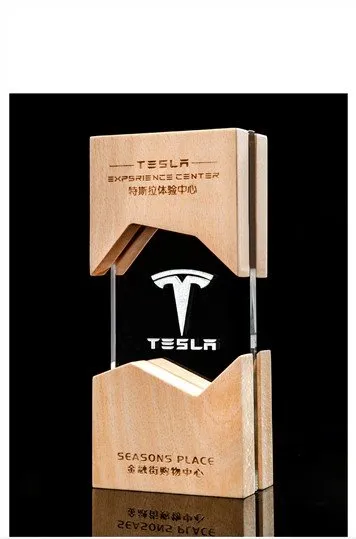 Custom Wood Crystal Award with Laser Etching