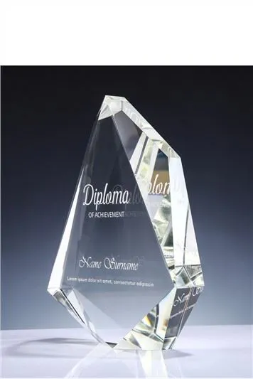 Optical Summit Crystal Award With Sandblasting