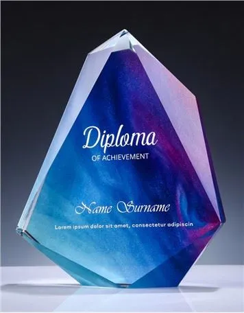 Top Summit Crystal Award With Color Printing