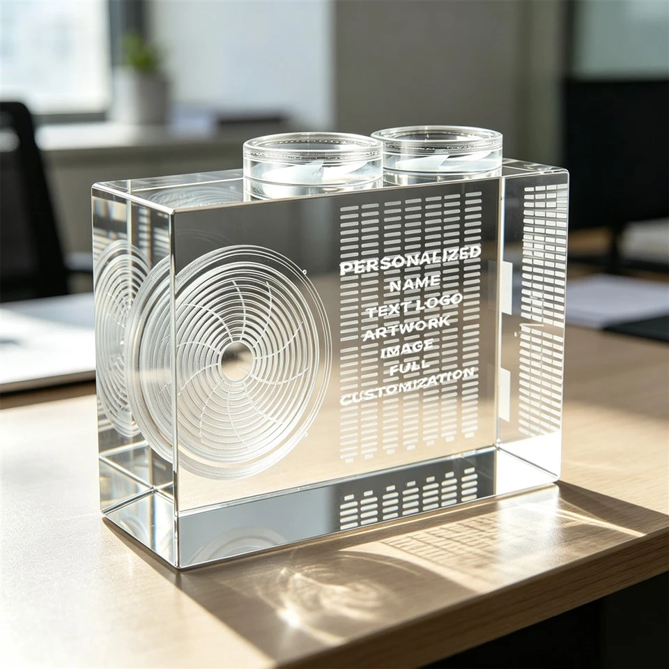 3D Engraved Crystal Air Conditioner Block