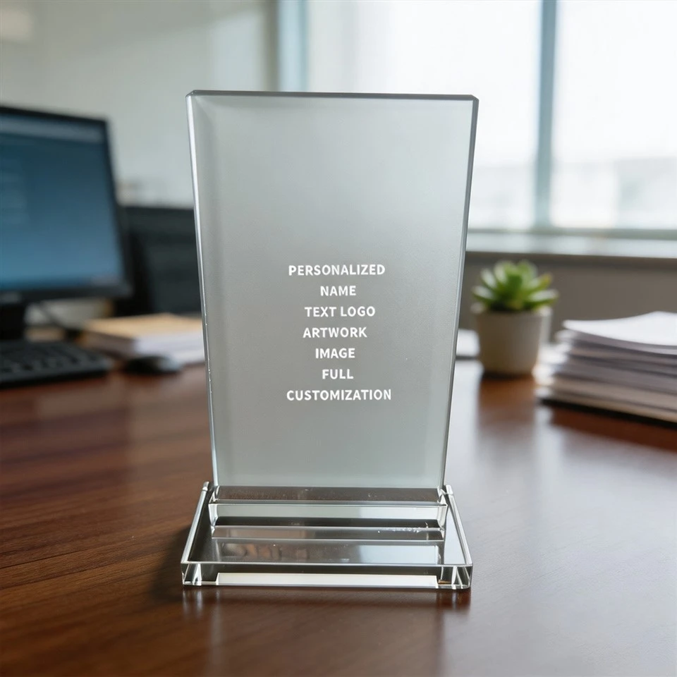 Laser Engraved Custom 3D Crystal Trophy