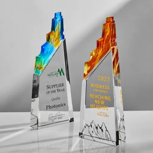 New Mountain Peak Glass Trophy