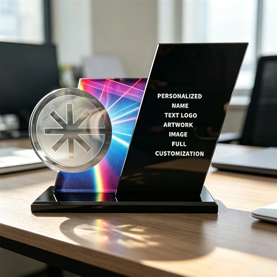 Round 3D Engraved Crystal Trophy
