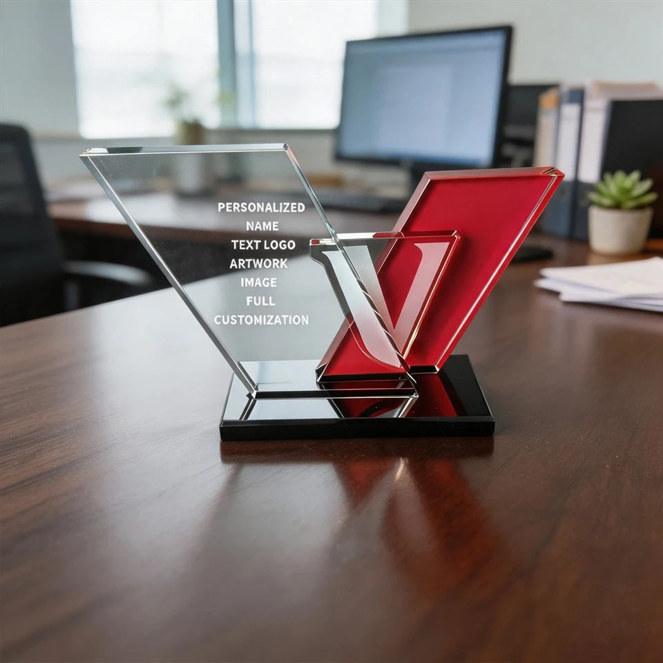 Slant Panel Custom Crystal Trophy
