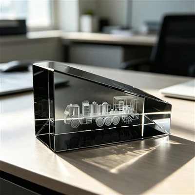 3D Engraved Crystal Truck Display Block
