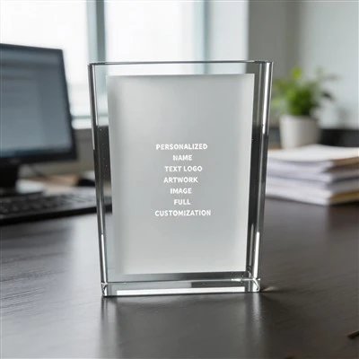Frosted Clear Crystal Custom Engraved Trophy