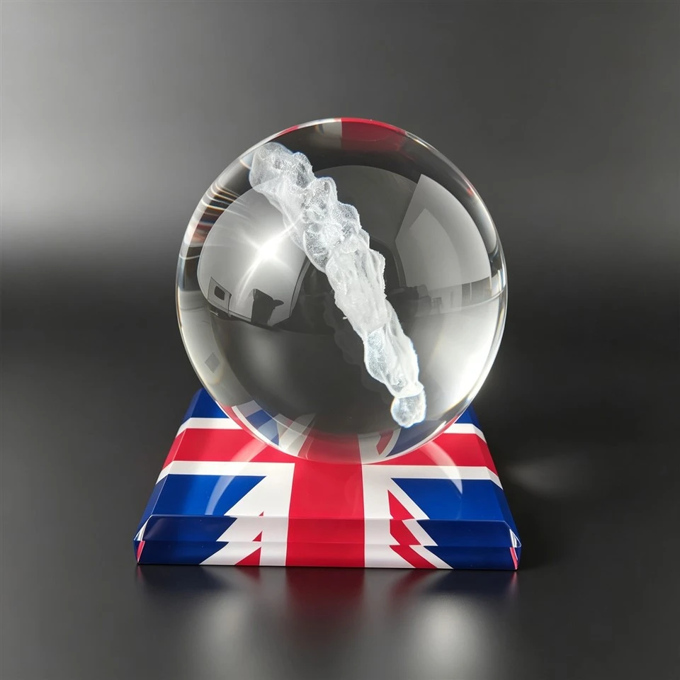 UK Flag Globe Crystal Trophy best